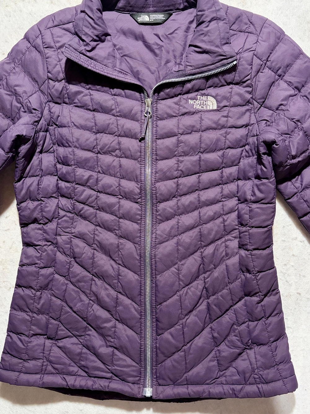THE NORTH FACE THERMOBALL FULL ZIP PUFFER JACKET PLUM PURPLE WOMENS MEDIUM